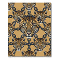 Bold Leopard Heads with Iron Chains Rug