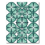 Aqua Clover Floral Abstract Rug