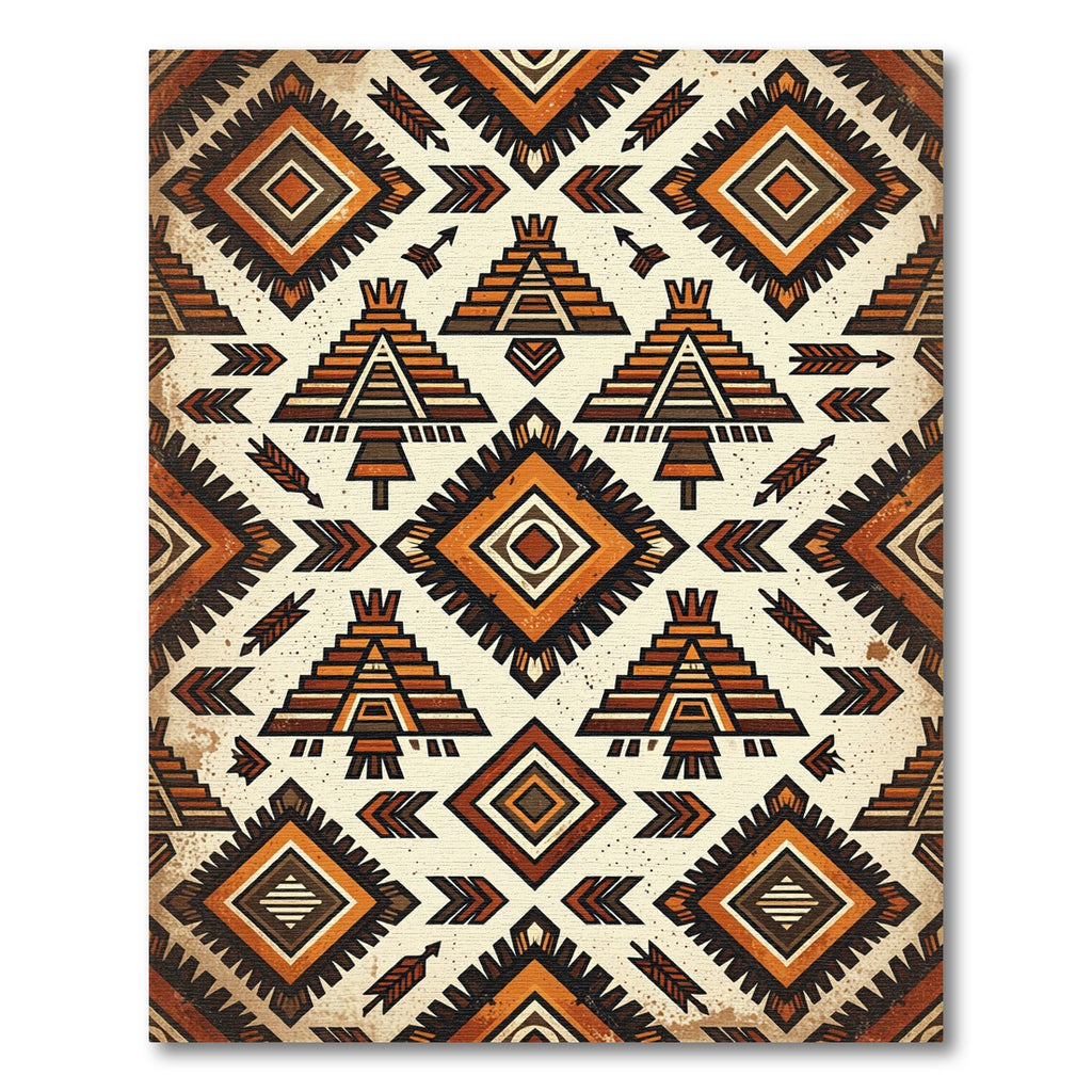 Earthy Geometric Tribal Staircase Rug