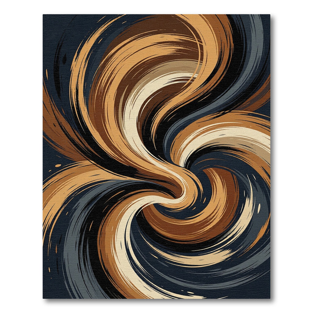 Modern Earthy Swirl Abstract Vortex Rug