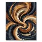 Modern Earthy Swirl Abstract Vortex Rug