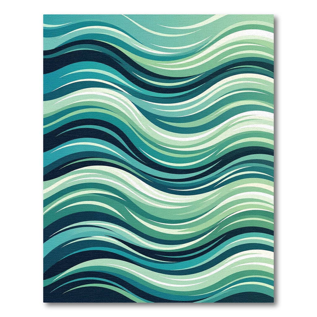 Teal Aqua Green Wave Rug
