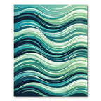 Teal Aqua Green Wave Rug