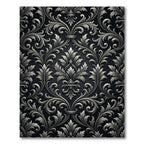 Elegant Silver Floral Scroll Rug