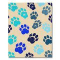 Blue Paw Prints Repeated Composition Rug