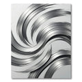 Modern Metallic Silver Abstract Swirl Rug
