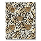 Elegant Leopard Head Neutral Animal Rug