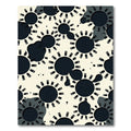 Abstract Midnight Gear Solar System Rug