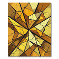 Golden Shattered Geometric Abstract Glass Rug