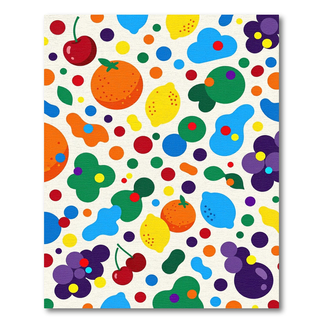 Playful Colorful Fruit Salad Pop Art Rug