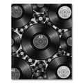 Retro Monochromatic Vinyl Record Collage Rug