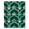 Emerald Arabesque Arch Teal Geometric Tapestry Rug