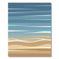 Minimalist Blue and Sand Abstract Horizon Rug