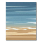 Minimalist Blue and Sand Abstract Horizon Rug