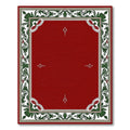 Crimson Green Floral Border Medallion Rug