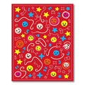 Red Emoji Star Number Collage Rug