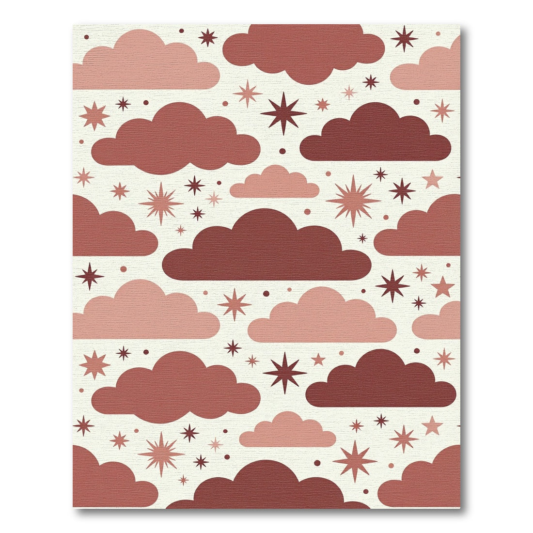 Celestial Dusty Rose Cloud Starry Night Rug