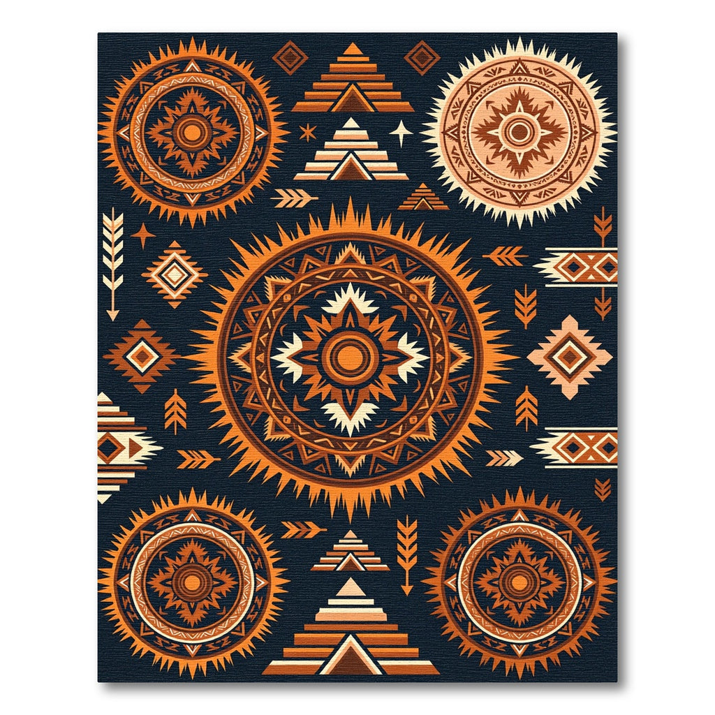 Celestial Sun Aztec Adobe Ornate Rug
