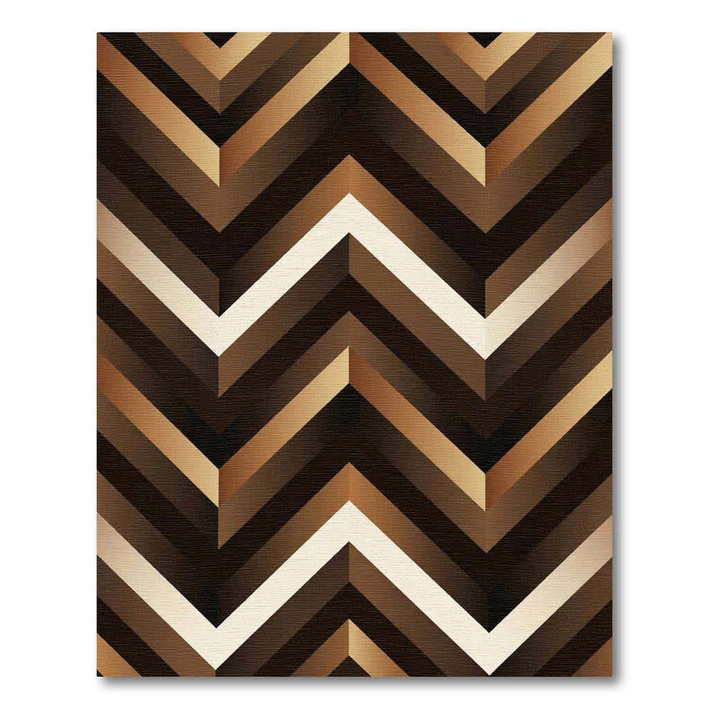 Modern Bronze Chevron Geometric Illusion Rug