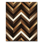 Modern Bronze Chevron Geometric Illusion Rug