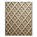 Elegant Champagne Gold Intersecting Lattice Rug