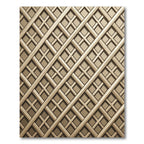 Elegant Champagne Gold Intersecting Lattice Rug