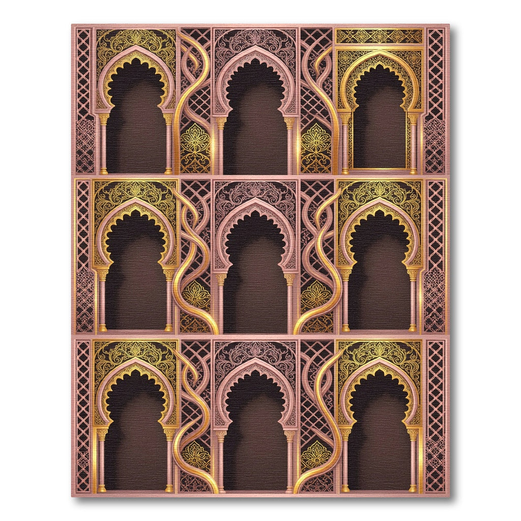 Gold Filigree Arch Lattice Wallscape Rug