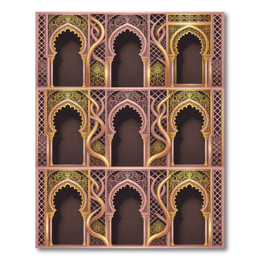 Gold Filigree Arch Lattice Wallscape Rug