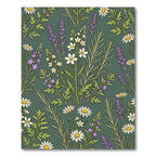 Botanical Lavender and Daisy Meadow Rug