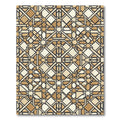Geometric Sepia Interlocking Star Pattern Rug