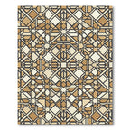 Geometric Sepia Interlocking Star Pattern Rug
