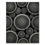 Monochromatic Wood Grain Circle Collage Rug
