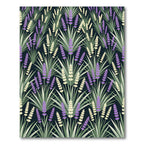 Botanical Lavender Sprigs on Charcoal Rug