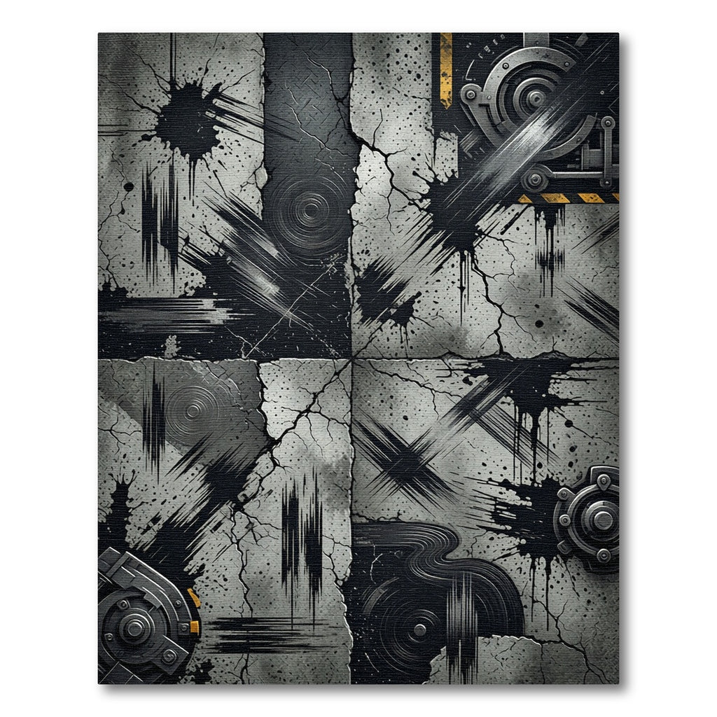 Industrial Black Splatter Concrete Rug