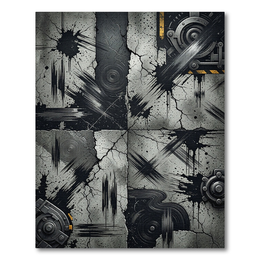 Industrial Black Splatter Concrete Rug