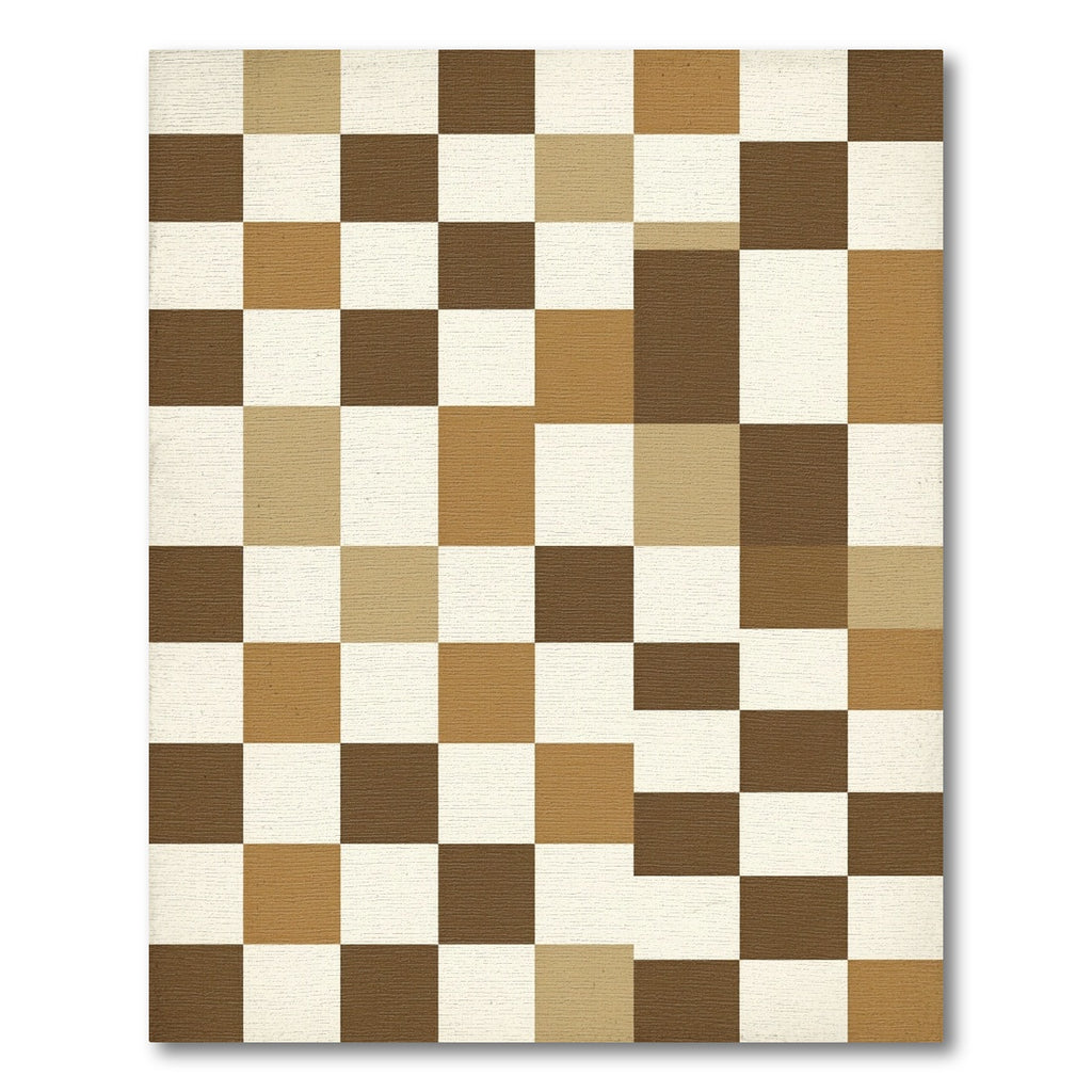 Earthy Brown Checkerboard Squares Rug