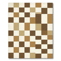 Earthy Brown Checkerboard Squares Rug