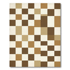Earthy Brown Checkerboard Squares Rug