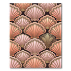Coral Pink Scallop Shell Arrangement Rug