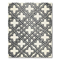 Elegant Gray Interlocking Geometric Lattice Rug