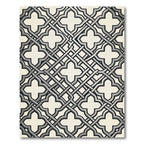 Elegant Gray Interlocking Geometric Lattice Rug
