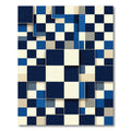 Deep Blue Layered Squares Rug