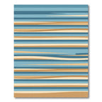 Earthy Blue Horizontal Linear Layered Rug