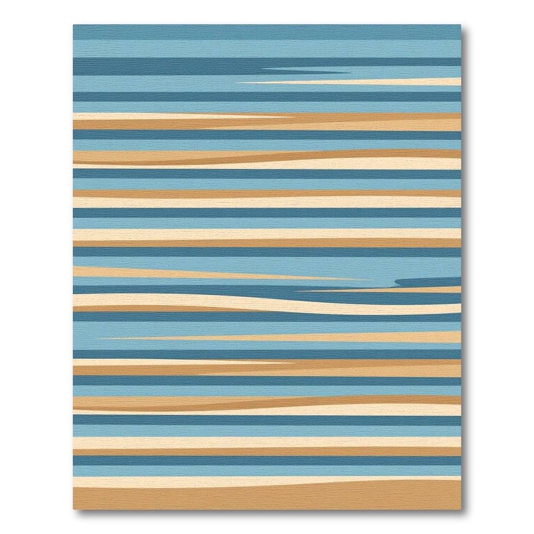 Earthy Blue Horizontal Linear Layered Rug