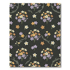 Purple Orange White Blossom Garland Rug