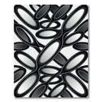 Abstract Black Ovals Interlocking Motion Rug