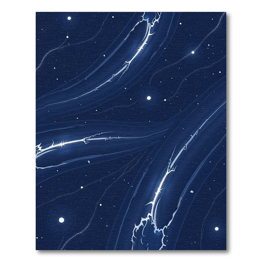 Deep Blue Cosmic Nebula Streaks Rug
