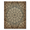 Antique Gold Lace Medallion Swirl Rug