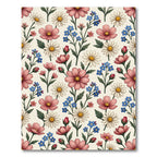 Pink Daisy Forget Me Not Garden Rug