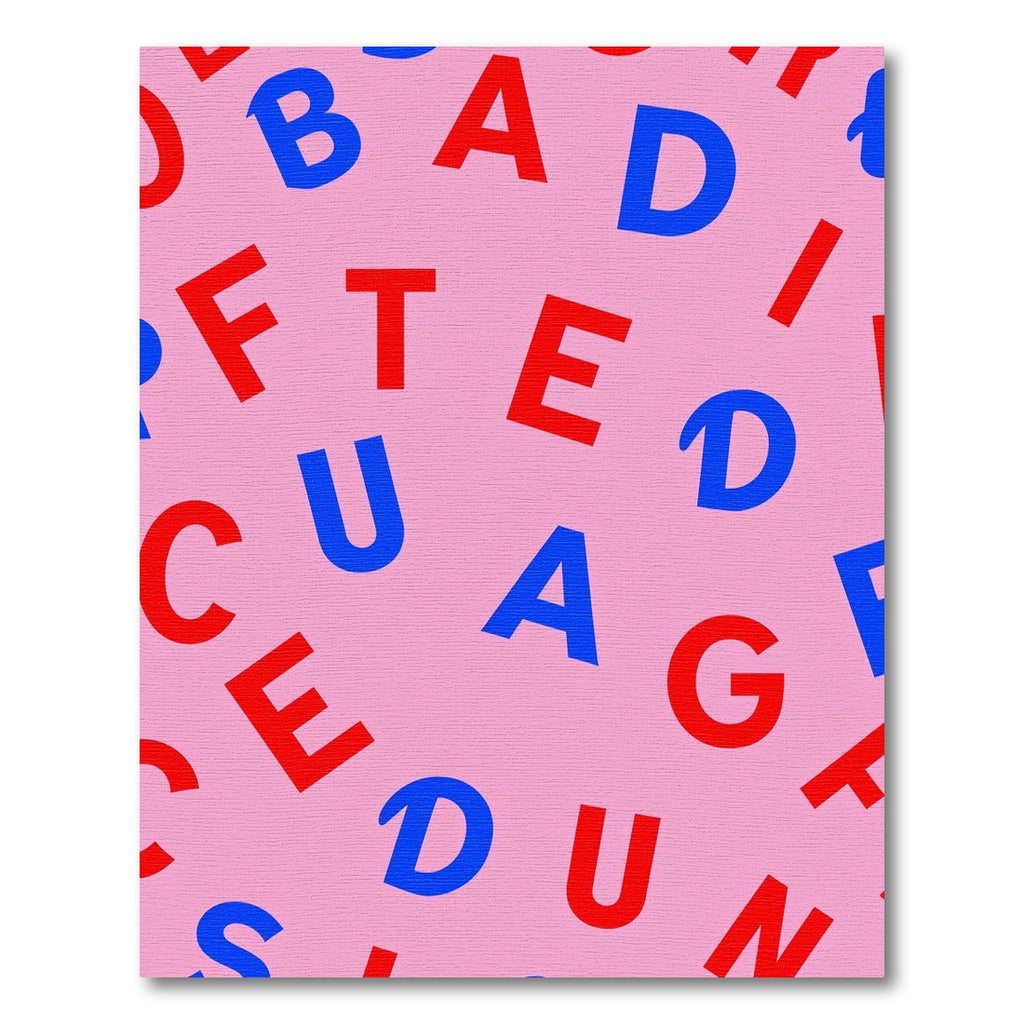 Pink Retro Alphabet Scatter Rug